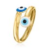 Ross-Simons Italian Multicolored Enamel Evil Eye Bypass Ring in 10kt Yellow Gold Size 7 - 3 of 4