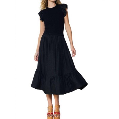 Women's Ruffled Sleeve Midi Dress - current air