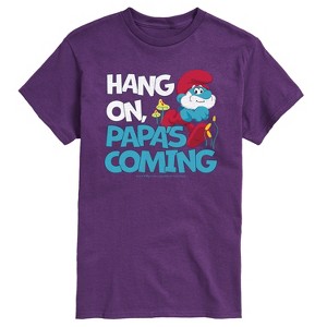 Men's - Smurfs - Hang On Papas Coming Short Sleeve Graphic T-Shirt - 1 of 3
