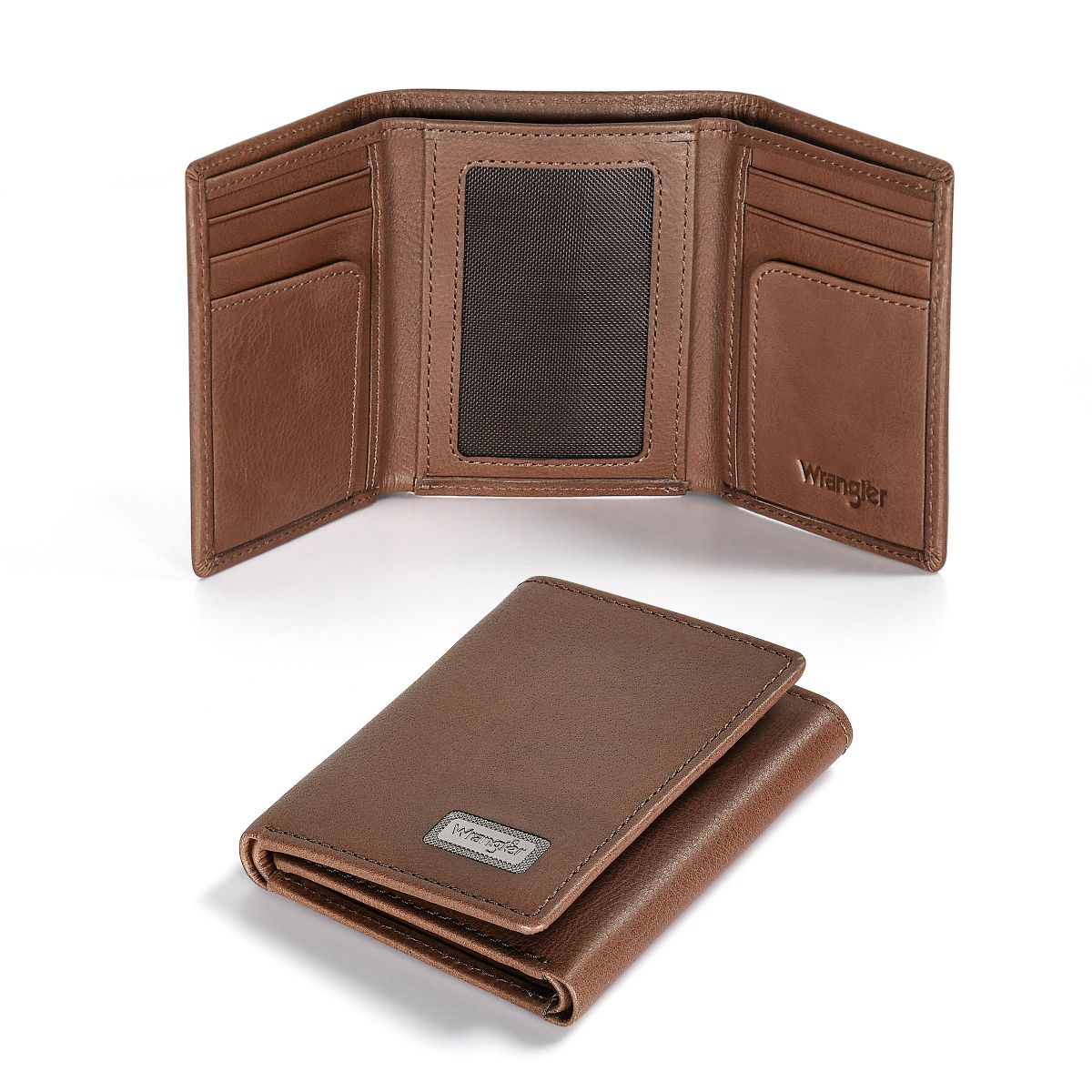 Wrangler Men's RFID Blocking Trifold Pebble Leather Wallet Gift for Dad - thumbnail 8