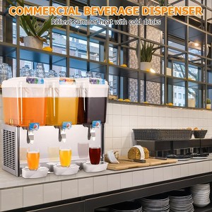 Commercial Beverage Dispenser, 18 Liter Per Tank, 280W Stainless Steel Food Grade Ice Tea Drink Dispenser with Thermostat Controller - 1 of 4
