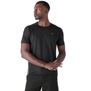 Future Planet Men's Horizon Quick-Dry Performance Sport Athletic Active Outdoor T-Shirt Tee Black / Charcoal - 1 of 4