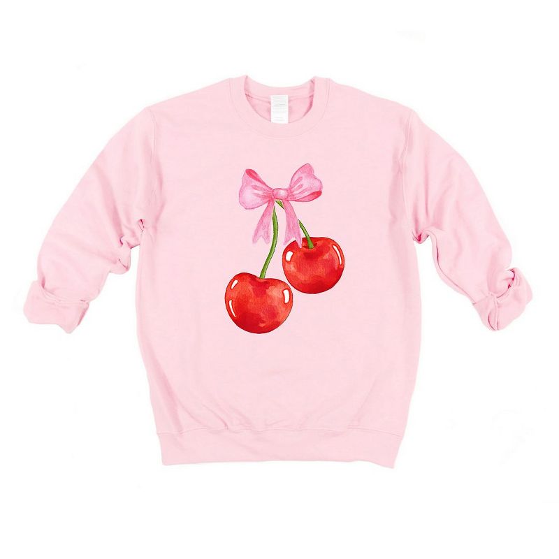 Simply Sage Market Women's Graphic Sweatshirt Coquette Cherries, 1 of 5