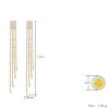 Women’s Gold-Tone Copper Tassel Drop Earrings, Modern Pave CZ Linear Design, Long Fringe Style, Glamorous Jewelry for Formal & Party Occasions - 4 of 4