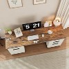 TackView Farmhouse Executive Desk, 59" Computer Desk with File Drawer and Storage Cabinet,for Home Office,White+Black - 4 of 4