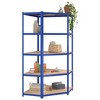 VidaXL 5-Layer Corner Shelf Blue Steel&Engineered Wood - 3 of 4