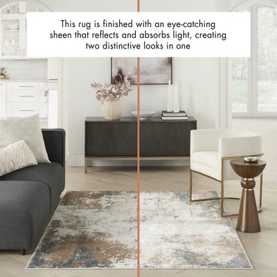 Abstract Shimmer 5' x 7' Gray Synthetic Area Rug