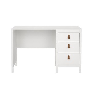 Tvilum, Madrid Home Office Writing Desk with 3 Storage Drawers, White - 1 of 3