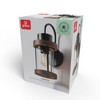 Globe Electric 1-Light Matte Black Outdoor Wall Sconce with Clear Glass Shade and Faux Wood Accents: ETL Listed, Includes Mounting Hardware - 4 of 4