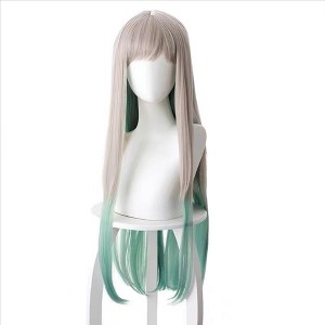 Unique Bargains Women's Wigs 31" Grey Green with Wig Cap - 1 of 4