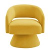 Akoasm Modern Upholstered 360 Degree Swivel Velvet Accent Sofa Barrel Armchair With Open Backrest For Hotel Living Room & Bedroom-Yellow - 3 of 4