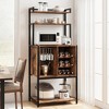 Whizmax Wine Bar Rack Cabinet, Freestanding Wine Cabinet with Glass Rack Wine Bottle Holders, Industrial Bakers Rack for Kitchen Living Dining Room - 2 of 4