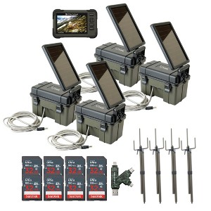 Stealth Cam Trail Camera Mount Stick with Solar Battery Pack Card Viewer 32GB Memory Cards and Card Reader (4 Pack) - 1 of 4