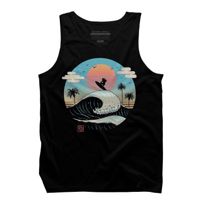 Men's Design By Humans Summer Big Wave Surf Vibes By vincenttrinidad Tank Top
