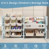 BABYYER Kids Toy Storage Organizer, 2 Tier Bookshelf with 12 Bins, Children's Toy Shelf for Playroom, Bedroom, Nursery, Living Room - 3 of 4