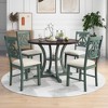 CAVINAS Round Dining Table Set for 4 Fabric Chairs with Special-shaped Table Legs, Storage Shelf for Kitchen - 3 of 4