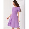 INSPIRE CHIC Women's A-Line Work Square Neck Ruched Short Sleeve Midi Dress - 4 of 4