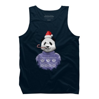 Men's Design By Humans Christmas panda By NikKor Tank Top
