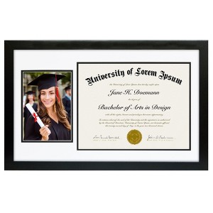 Americanflat 11x18 Diploma Frame with Shatter-Resistant Glass - Fits 8.5x11 Diplomas and 5x7 Pictures - Signature Collection - 1 of 4