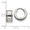 Chisel Stainless Steel Polished and Textured 5mm Hinged Hoop Earrings - 4 of 4