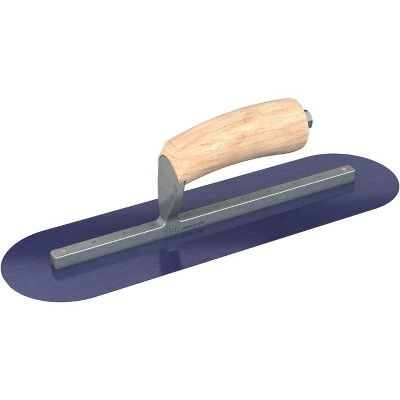 Bon Tool 66-151 Finish Trowel - Round - Blue Steel - 14 X 4 - Wood