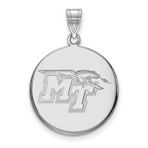 Black Bow Jewelry 14k White Gold Middle Tennessee State Blue Raiders NCAA Large Pendant - 1 of 3