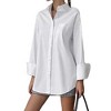 Women's Long Sleeve Shirt – 100% Cotton in White Everyday Cherie Code - 3 of 4