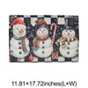 Unique Bargains Christmas Place Mats Snowmen Flax Black White 11.8"x17.7" 2 Pcs - 3 of 4