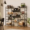Triple Wide 4 Tier Book Shelf, Tall Bookshelf with Open Display Shelves, Industrial Large Bookshelves and Bookcases - 4 of 4