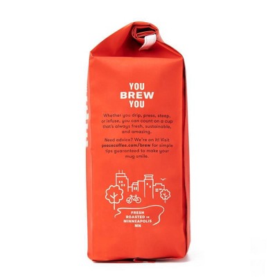 Peace Coffee Organic Fair Trade Twin Cities Blend Dark Roast Whole Bean Coffee - 12oz