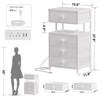 WOWLIVE Night Stand with Charging Station and LED Light, 4 Fabric Drawers White Bedside Table, End Table for Bedroom - 2 of 4