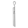 Black Bow Jewelry 14k White Gold Beveled Edge Hollow Tube Cross Pendant - 2 of 4