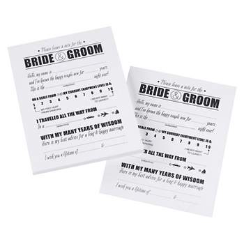 50ct Note Cards for The Bride and Groom White
