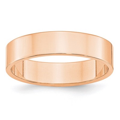 Black Bow Jewelry 5mm 10K Rose, White, or Yellow Gold Lightweight Flat Standard Fit Band