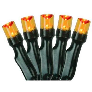 Northlight Battery Operated LED Christmas Lights - Orange - 9.5' Black Wire - 20ct