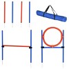 Dog Agility Training Set with Hurdles Weave Poles and Hoop,3 Piece Obstacle Course with Carry Bag for Small Backyards,Blue - LAOTIES - 4 of 4