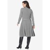 Jessica London Women's Plus Size Belted Cable Sweater Dress - 3 of 4