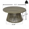 MOEPISY Outdoor Acacia Wood Patio Coffee Table, Round Coffee Table For Backyard, Lawn, Balcony, Grey Finish - 2 of 4