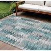 Dark Blue Aqua And Gray Geometric Washable Indoor Outdoor Area Rug - 2 of 4