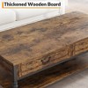41 Inch Mid-Century Rectangular Cocktail Coffee Table/Tea Table with 2 Drawers and a Large Open Shelf for Living Room - 3 of 4