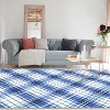 Washable Geometric Runner Rug, Non-Slip Low Pile Carpet, Foldable Stain-Resistant Plaid Floor Mat for Hallway or Entryway - 2 of 4