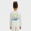 Girls' Sanrio Keroppi Dreamy Fleece Crew Neck Pullover Sweatshirt - Oatmeal - 3 of 4