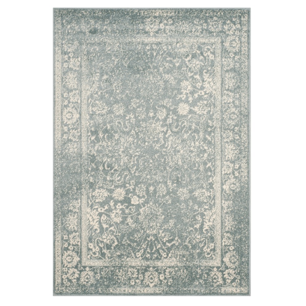 5'1inx7'6in Slate/Ivory Medallion Loomed Area Rug - Safavieh