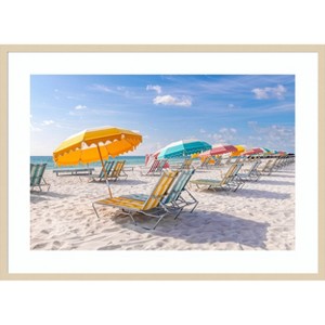 Amanti Art South Beach Miami Beach Chairs II by Richard Silver Wood Framed Wall Art Print - 1 of 4