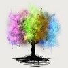 Junior's Design By Humans Abstract seasons tree By Akerly T-Shirt - 2 of 3