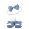 Hudson Baby Infant Girl Headband and Socks Giftset, Pink Floral Chambray, One Size - 4 of 4