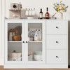 Kitchen Sideboard Cabinet, 43" Coffee Bar Cabinet with 3 Drawers and Doors - 3 of 4