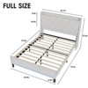 Upholstered Platform Bed Frame with LED Lights & Charging Station, Off-White - 2 of 4