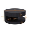 31.5''W Vertical Stripe Design Coffee Table, Modern Round Center Table with Storage for Living Room, Bedroom and Study - ModernLuxe - image 4 of 4