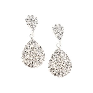 SOHI Women's Silver  Embellished Teardrop Earrings - 1 of 3